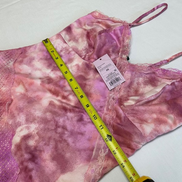 Wild Fable Pink Asymmetrical Slip Babydoll Dress XS Lace Trim Festival Fairy y2k - Picture 4 of 6